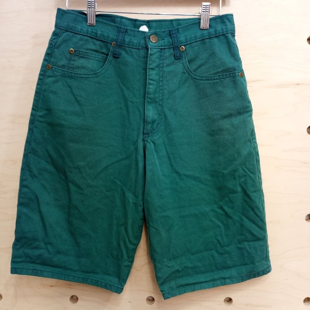 Vintage Code Zero Green Denim Shorts Size 28